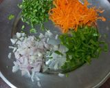 A picture of step 1 of Brown rice flour cheela.