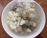 Hình bước làm 4 của món Canh súp lơ sườn heo nấu miến