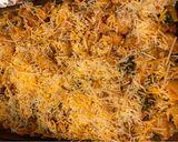 A picture of step 4 of Easy stuffed shells (pasta bake) spinach mushrooms and ricotta cheese.