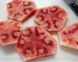 A picture of step 3 of Watermelon ice cream sundae.