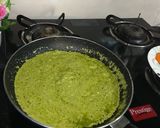 A picture of step 8 of Nawabi paneer with coriander coconut gravy.