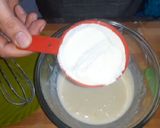 A picture of step 2 of Eggless Doll cake pineappple flavour.