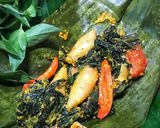 Foto langkah ke 7 dari resep Pepes daun Pepaya Jepang Cumi asin.