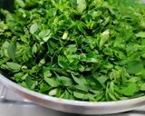 A picture of step 2 of Drumstick Saag with Moong dal and grated Coconut.