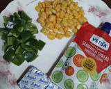 A picture of step 1 of Corn Capsicum Bites.