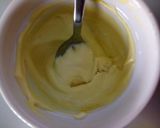 A picture of step 2 of Fluffy's caesar salad dressing.