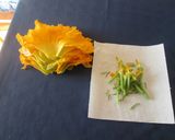 A picture of step 1 of Focaccia with Zucchini Blossoms.