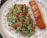 A picture of step 9 of Tabbouleh with Teriyaki Salmon.