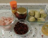Foto del paso 1 de la receta Timbal de alcachofas y langostinos con frutas del bosque