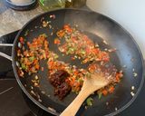 A picture of step 4 of Quinoa stuffed peppers.