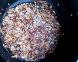 A picture of step 1 of Macaroni bolognais with coleslaw.