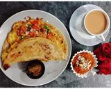 A picture of step 9 of Lachaydar Spicy Anda Paratha With Gajar Ka Halwa.