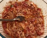 A picture of step 2 of Instant Pot Chicken Taco Bake.