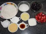 Muffins de arándonos y frutillas
