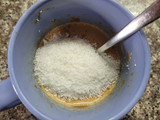 Flan al micro, de dulce de leche y coco