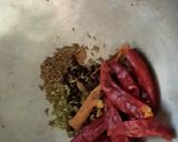 A picture of step 1 of Chettinad chicken roast.