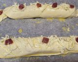 Foto del paso 6 de la receta: Bratwurst con mostaza y miel en hojaldre
