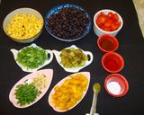 A picture of step 1 of Black beans and corn salad with roasted peppers.