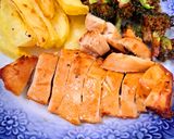 Hình bước làm 2 của món Ức gà,rau củ nướng eat clean