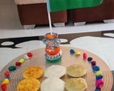 A picture of step 7 of Tricolour rava idli.
