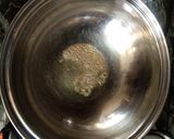 A picture of step 1 of Hara chana masala curry.
