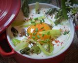 Une image de l'étape 3 de Œuf cocotte aux asperges vertes du printemps.