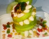 A picture of step 1 of Green apples loaded with nuts salad.