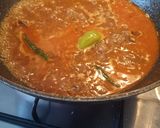 A picture of step 7 of Bhindi gosht.