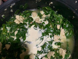 Espinacas con pollo y crema