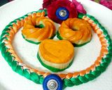 A picture of step 4 of INDEPENDENCE Day SPECIAL TRICOLORS RICE FLOUR KHICHU in MICROWAVE.