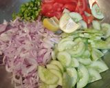 A picture of step 1 of Pakistani desi salad.
