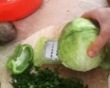 A picture of step 2 of Veg n chick roll.