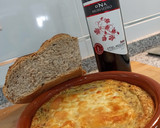 Foto del paso 4 de la receta: Tortilla de patatas,cebolla, bacon y champiñones al horno🔥🥔🥓🍄