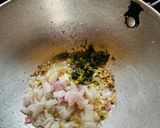 A picture of step 4 of Lentil DalSpinach.