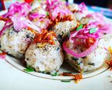 A picture of step 2 of Seafood Rice balls.