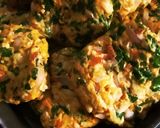 A picture of step 1 of Cheese Spinach Sahezwan FRITTERS With Cahna PeanutSalad.