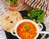 A picture of step 2 of Paneer butter masala without onion and garlic curry 🍛.