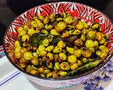A picture of step 4 of Green pigeon pea usli (stir fried lentils).