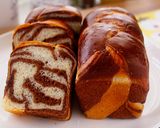 A picture of step 1 of Mini and Cute Cocoa Marble Bread | used two loaf pans.