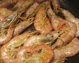 A picture of step 3 of King prawns in a brandy and lemon sauce.