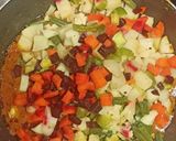 A picture of step 10 of Veg kolhapuri.