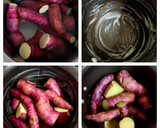 A picture of step 1 of Sweet potatoes kheer.