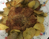 Foto del paso 4 de la receta: Muslo de pollo deshuesado al horno con patatas panadera