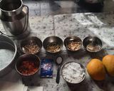 A picture of step 1 of Alphonso mango sooji dry fruits cake.