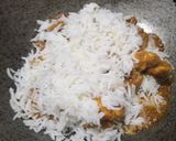 A picture of step 5 of Prawns biryani.