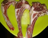 A picture of step 1 of Pan fried Goat ribs.