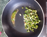 A picture of step 2 of String beans sabji.