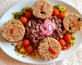 Pas rețetă Carne de miel fiartă & pilaf de bulgur cu vinete și salată asortată🧿 2 fotografie