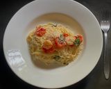 A picture of step 6 of Seafood Spaghetti Parmodoro.