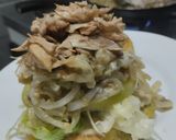 Foto del paso 11 de la receta: Arepa🫓rellena🥯de berenjena🍆tatemada, cebolla🧅caramelizada y pollo🍗🥙🥗